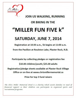 chris miller memorial 5k poster 2014